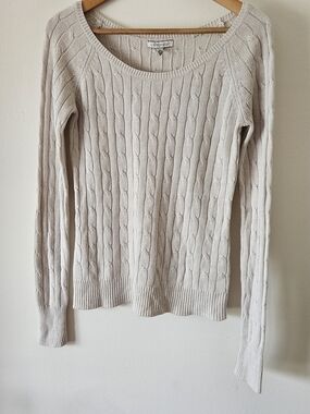 Y2k Aeropostale Cable Knit Oatmeal Sweater